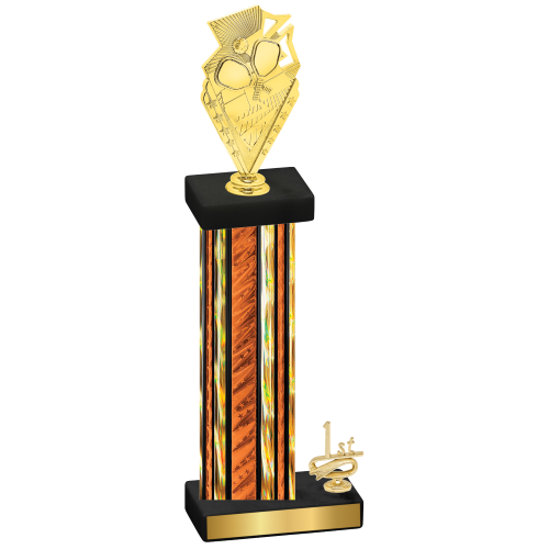 Accented Single Orange Glacier First Place Pickleball Trophy