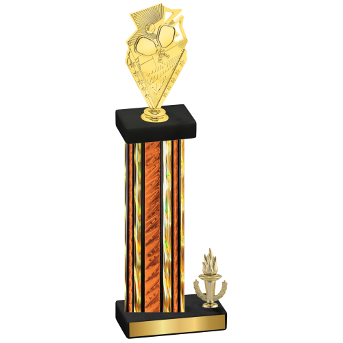 Accented Single Orange Glacier Victory Pickleball Trophy