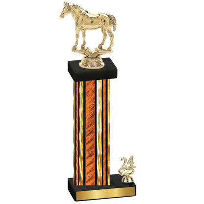 Accented Single Orange Glacier Year Horses Trophy