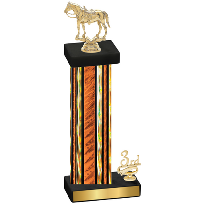 Accented Single Orange Glacier Third Place Horses Trophy