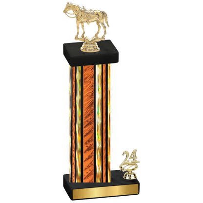 Accented Single Orange Glacier Year Horses Trophy