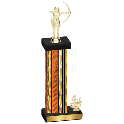 Accented Single Orange Glacier Fourth Place Archery Trophy