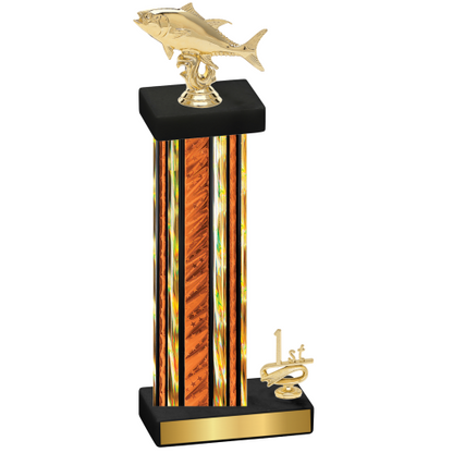 Accented Single Orange Glacier First Place Fishing Trophy