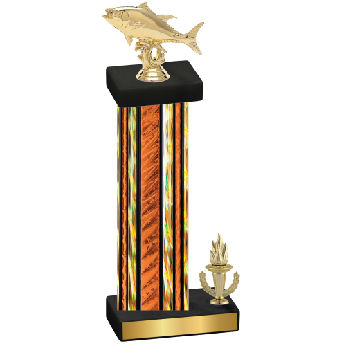 Accented Single Orange Glacier Victory Fishing Trophy