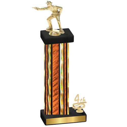 Accented Single Orange Glacier Fourth Place Shooter Trophy