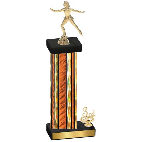 Accented Single Orange Glacier Third Place Skater Trophy