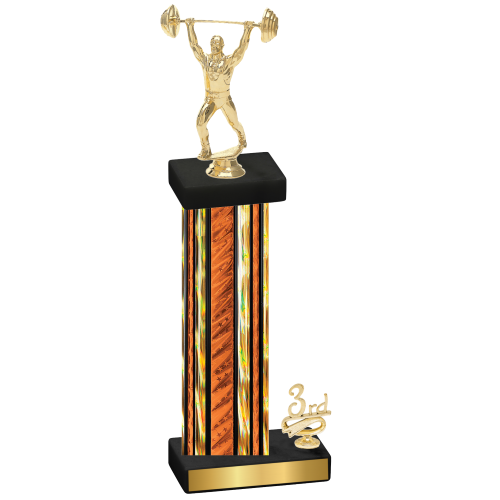 Accented Single Orange Glacier Third Place Weights Trophy