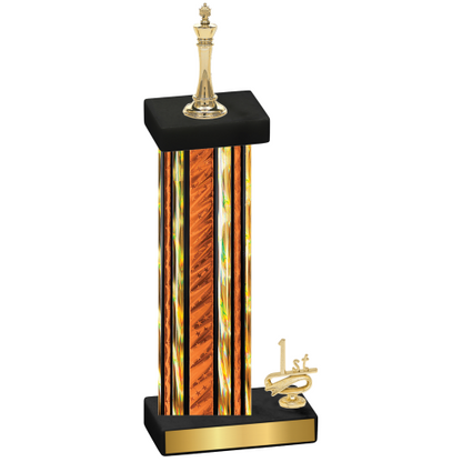 Accented Single Orange Glacier First Place Chess Trophy