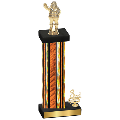 Accented Single Orange Glacier Third Place Holiday Trophy