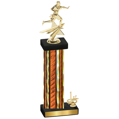 Accented Single Orange Glacier First Place Flag Football Trophy