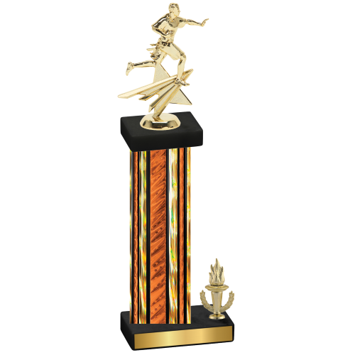 Accented Single Orange Glacier Victory Flag Football Trophy