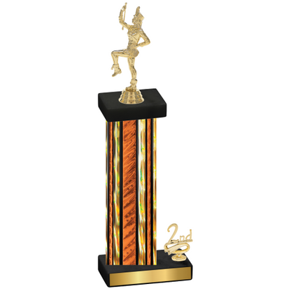 Accented Single Orange Glacier Second Place Majorette Trophy