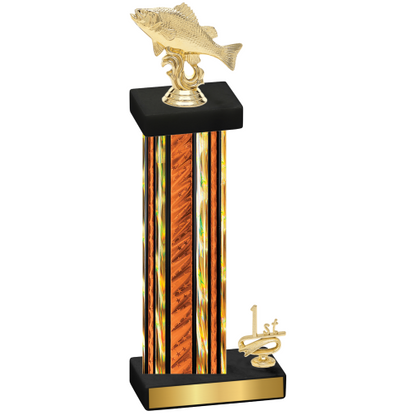 Accented Single Orange Glacier First Place Fishing Trophy