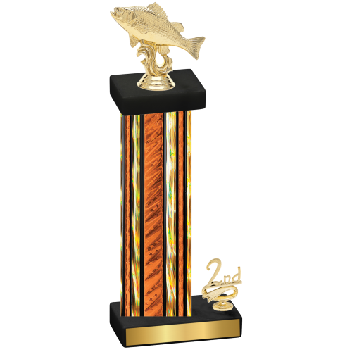 Accented Single Orange Glacier Second Place Fishing Trophy