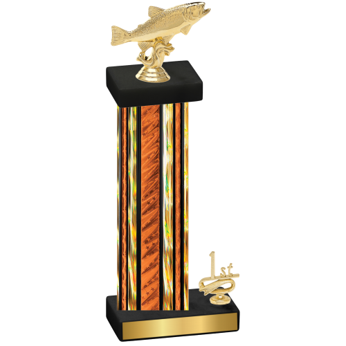 Accented Single Orange Glacier First Place Fishing Trophy