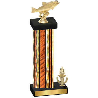 Accented Single Orange Glacier Victory Fishing Trophy