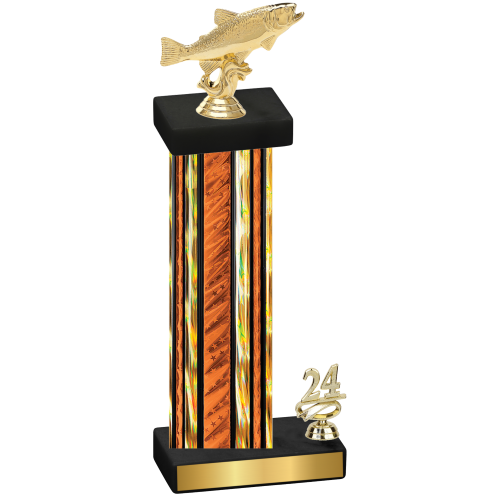 Accented Single Orange Glacier Year Fishing Trophy