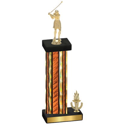 Accented Single Orange Glacier Victory Golf Trophy