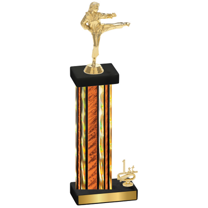 Accented Single Orange Glacier First Place Karate Trophy