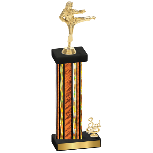 Accented Single Orange Glacier Third Place Karate Trophy