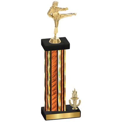 Accented Single Orange Glacier Victory Karate Trophy