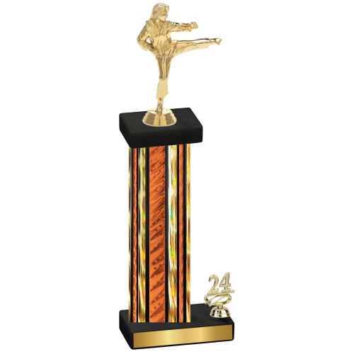 Accented Single Orange Glacier Year Karate Trophy