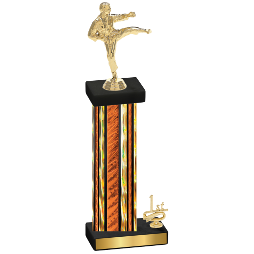 Accented Single Orange Glacier First Place Karate Trophy