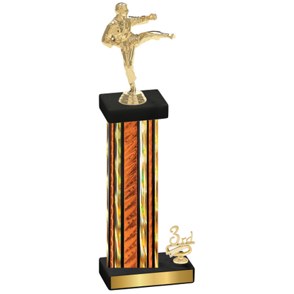 Accented Single Orange Glacier Third Place Karate Trophy