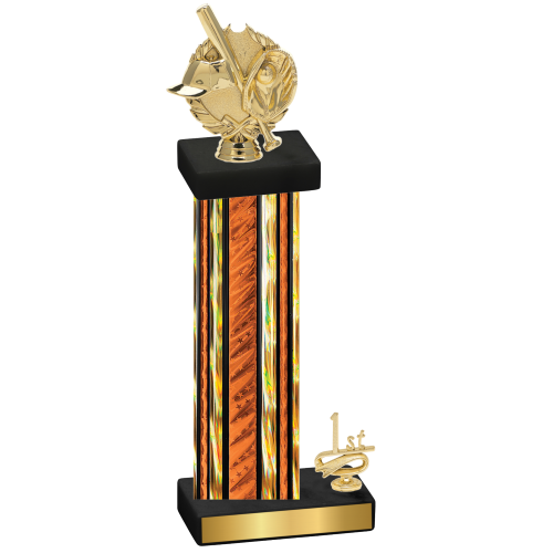 Accented Single Orange Glacier First Place Baseball Trophy