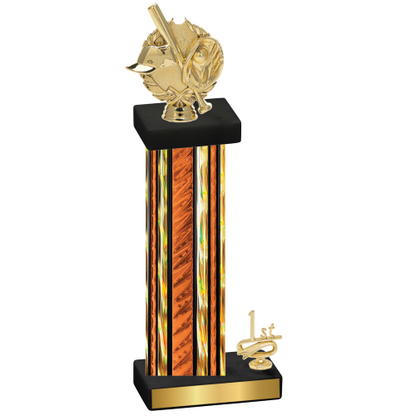 Accented Single Orange Glacier First Place Baseball Trophy