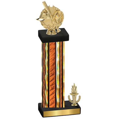 Accented Single Orange Glacier Victory Baseball Trophy