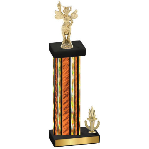 Accented Single Orange Glacier Victory Academics Trophy