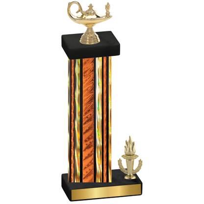 Accented Single Orange Glacier Victory Academics Trophy