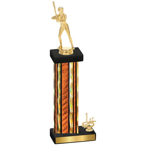 Accented Single Orange Glacier First Place Softball Trophy