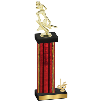 Accented Single Red Glacier First Place Football Trophy