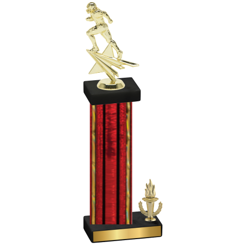 Accented Single Red Glacier Victory Football Trophy