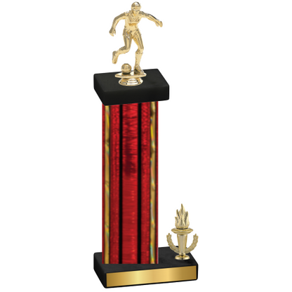 Accented Single Red Glacier Victory Soccer Trophy