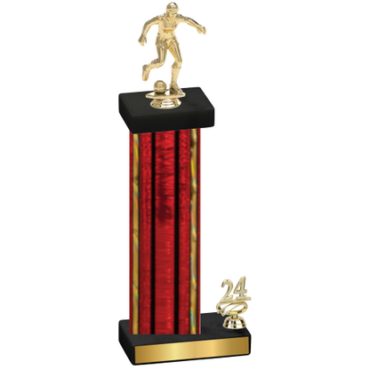 Accented Single Red Glacier Year Soccer Trophy