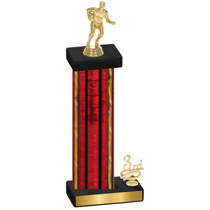 Accented Single Red Glacier Third Place Rugby Trophy