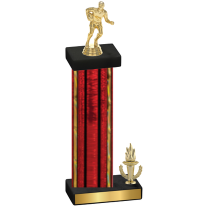 Accented Single Red Glacier Victory Rugby Trophy