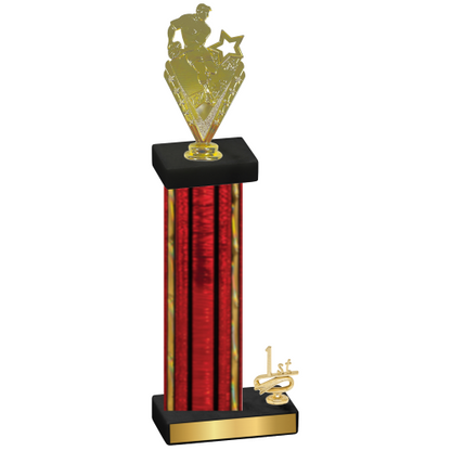 Accented Single Red Glacier First Place Rugby Trophy