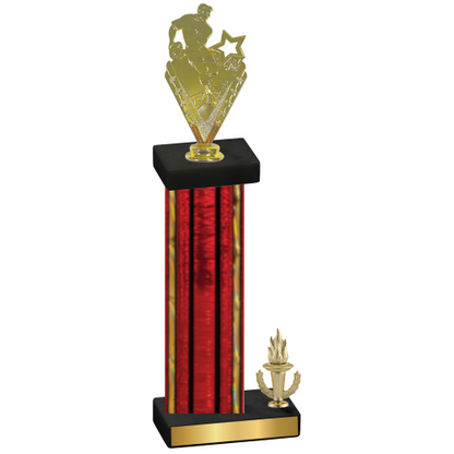 Accented Single Red Glacier Victory Rugby Trophy