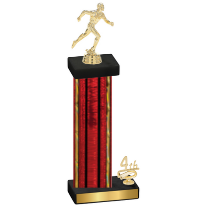 Accented Single Red Glacier Fourth Place Running Trophy