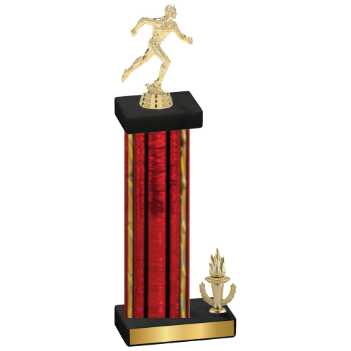 Accented Single Red Glacier Victory Running Trophy