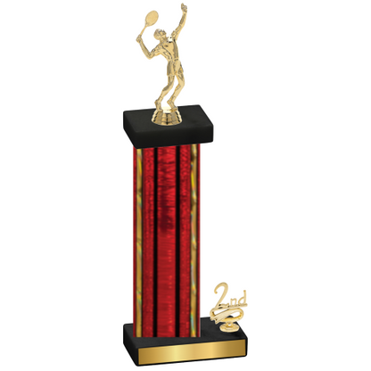 Accented Single Red Glacier Second Place Tennis Trophy