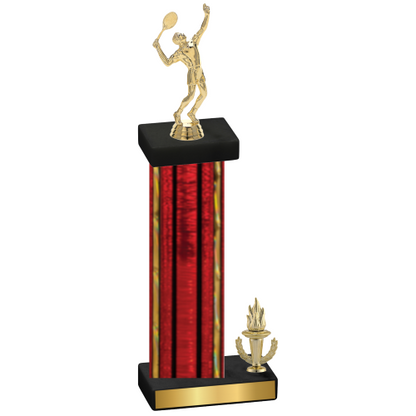 Accented Single Red Glacier Victory Tennis Trophy