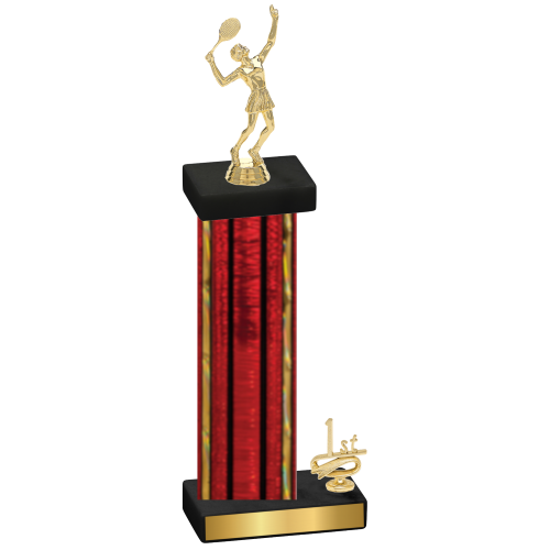 Accented Single Red Glacier First Place Tennis Trophy