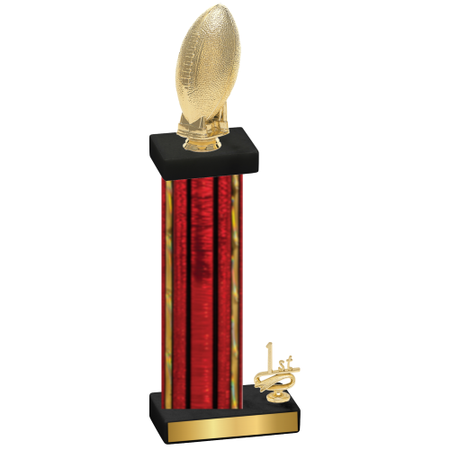 Accented Single Red Glacier First Place Football Trophy