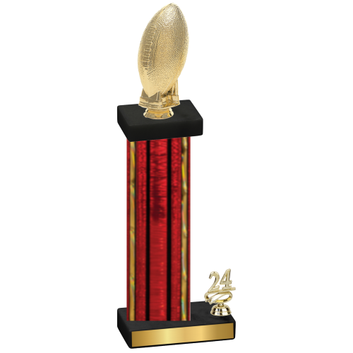 Accented Single Red Glacier Year Football Trophy