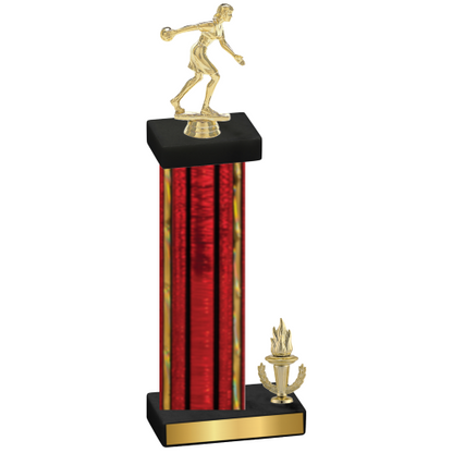 Accented Single Red Glacier Victory Bowling Trophy